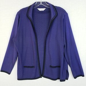 MISOOK Korea Knit Cardigan Blazer Open Front Preppy Business Casual size LP